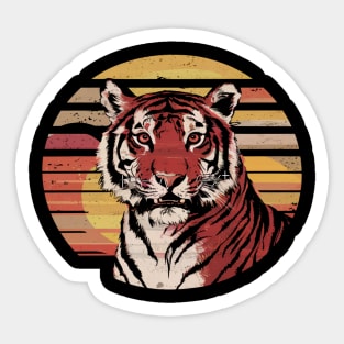 Retro tiger vintage sunset tiger lovers Sticker